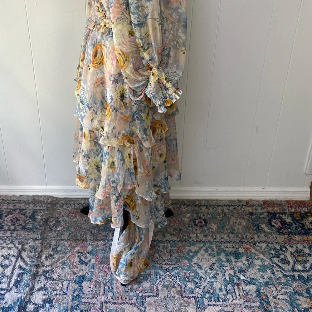Revolve ELLIATT Astrid Dress Sz. M Chiffon Flowy Gown Floral Midi NWT $251 msrp - Picture 10 of 16